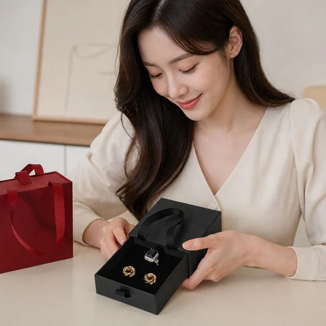 쥬얼리 귀걸이 선물 상자 4색 구성 케이스