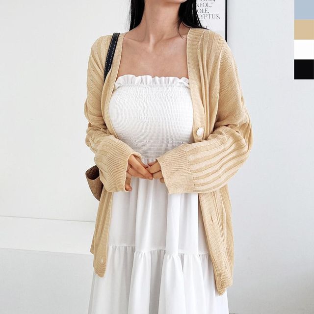 2LPPT 1040 여자오버핏 얇은긴팔 니트가디건 간절기 루즈핏 원피스 박시 라쏠 여성 루즈핏가디건 박디건 남