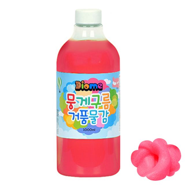 리필 낱색 1000ml 거품물감 미술놀이 형광빨강