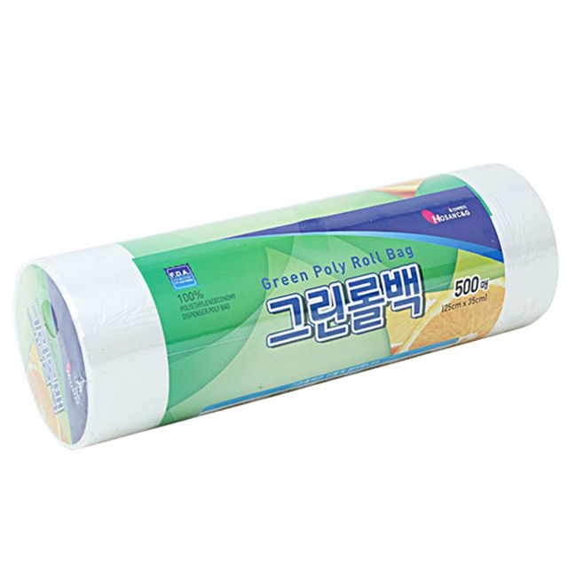 혜명몰 그린롤백 25x35x500매 주방비닐팩 위생비닐봉투 비닐봉투 위생팩 업소용롤백