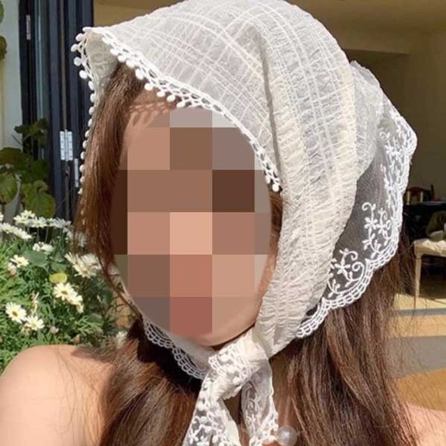 복고풍 린넨 아름다운 두건 여름 레이스 스카프