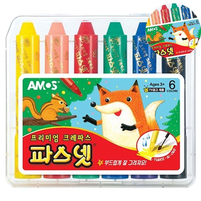 물감놀이세트 부드러운크레파스 파스넷 6색