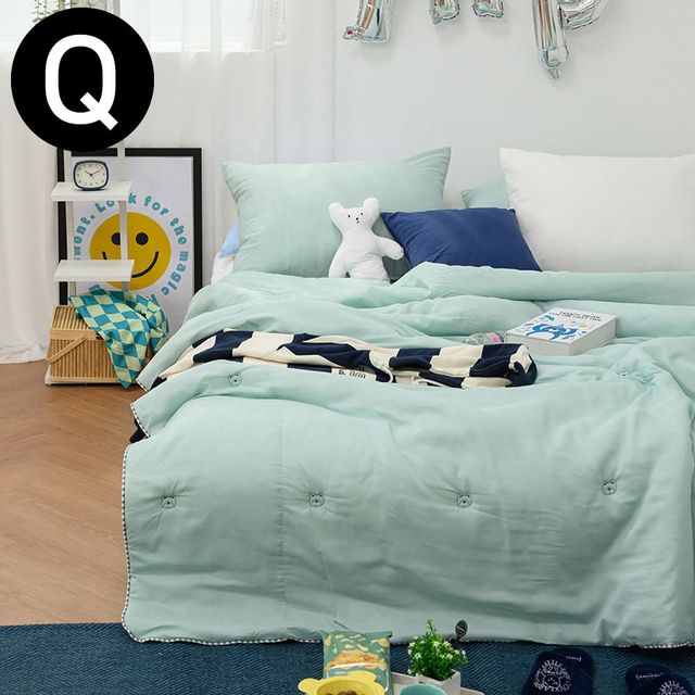 곰곰 모달 옥수수솜 간절기 이불 베개세트 퀸 Q (민트) (베개솜 별매)