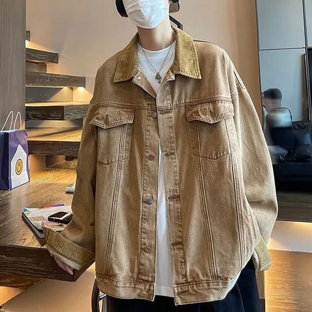 봄 가을 남성 캐주얼 오버핏 데일리 데님 자켓 점퍼