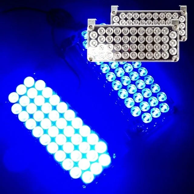 12V 모듈내장형 사각 42발 슬림 LED경광등 블루LED