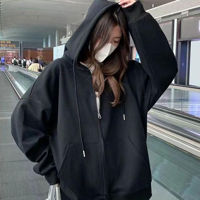 데일리 여성 간절기 무지 후드집엄 점퍼 캐주얼 자켓