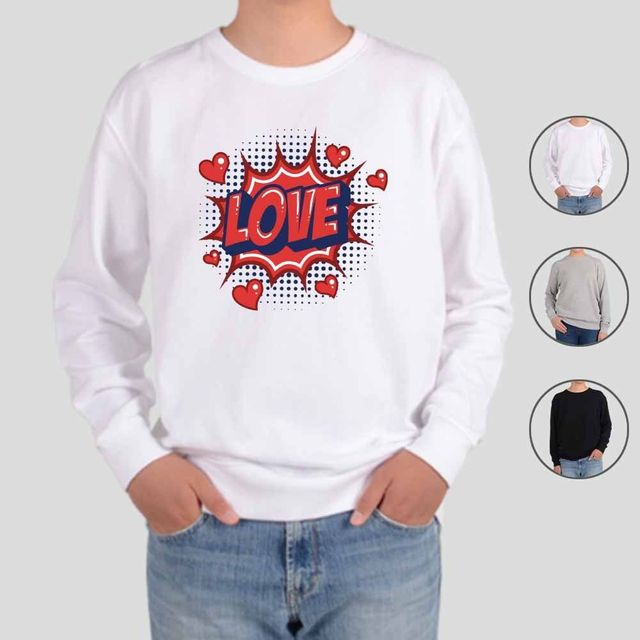 기모맨투맨 팝아트 말풍선 love H5 디자인 유행어 티셔츠
