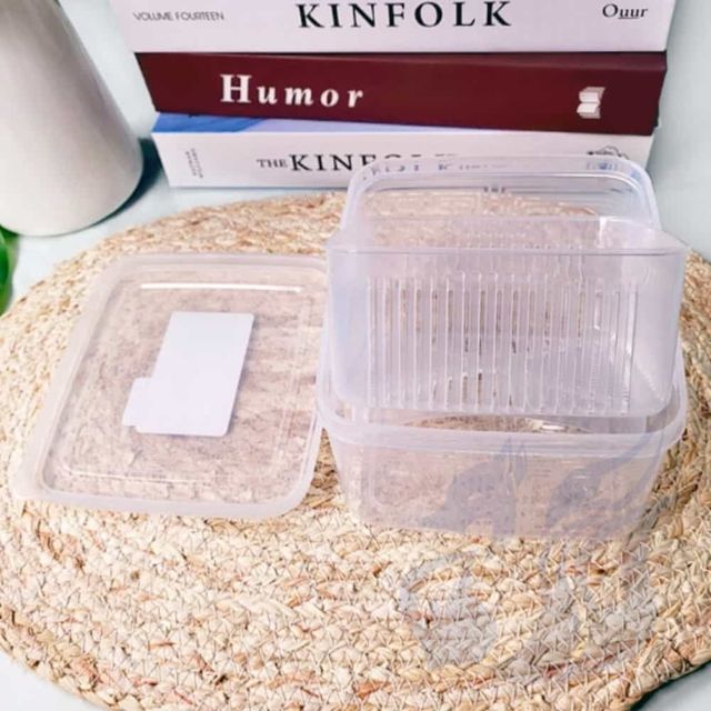 일본 밀폐통 사각형 1100ml, 야채 과일 채반 보관통