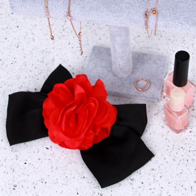 올드로즈 꽃 코사지 레드 8cm
