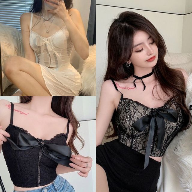 레이스 나시탑 여성 이너 캐미솔 패드포함 속옷
