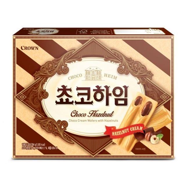 크라운 쵸코하임 284g x 4개, 견과 초콜릿 과자