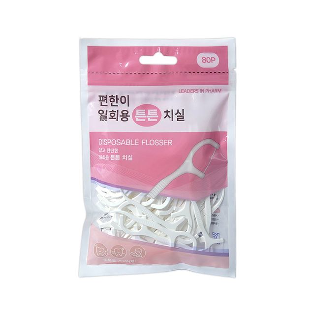 편한이 얇고 탄탄한 일회용 튼튼 치실 80P