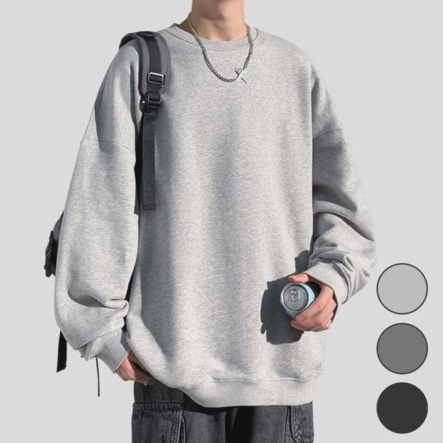 기본핏 무지 맨투맨 남성 데일리 긴팔 라운드티