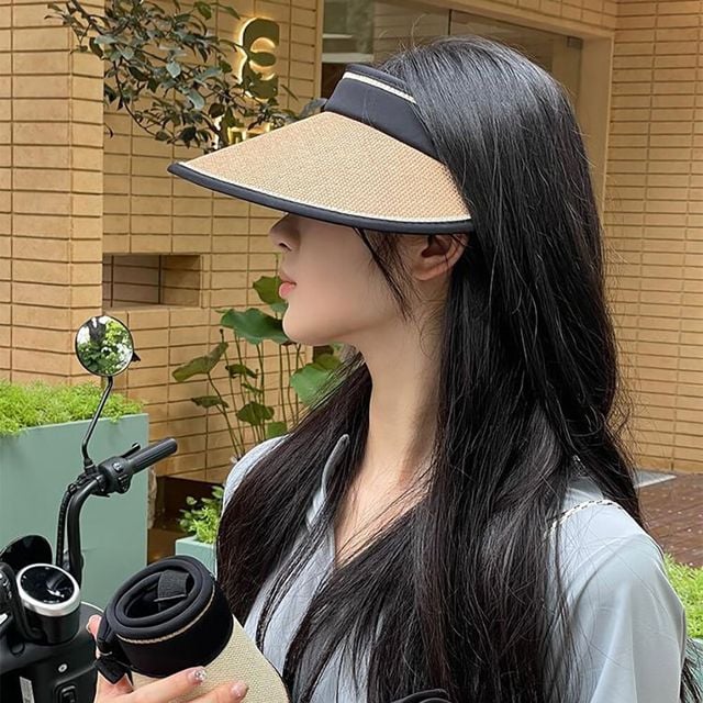 접이식 썬캡 베이지 여성 야외 여름모자 자외선차단 모자