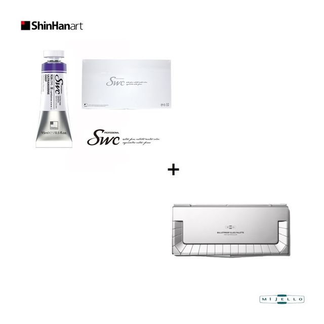 신한 수채화물감 SWC 15ml 32색+미젤로 방탄파레트 36칸