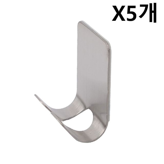 2구 스텐 후크 X5개 부착식 다용도 걸이용 행거 고리