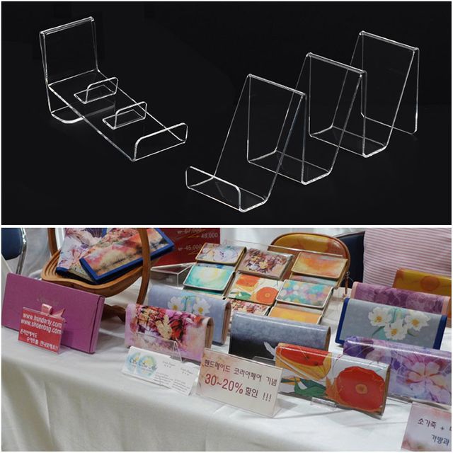 3단 아크릴 지갑 진열대
