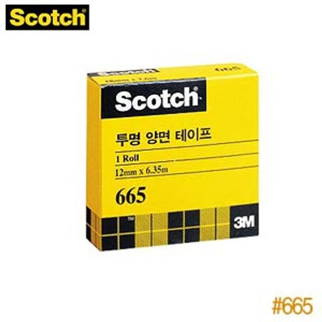 3M 리필 665 12mm x 6.35m 스카치투명양면테이프 - 깔끔한 접착