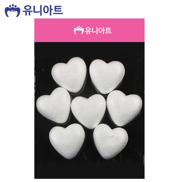 유니아트 스티로폼 모양 백구 하트 꾸미기 소품