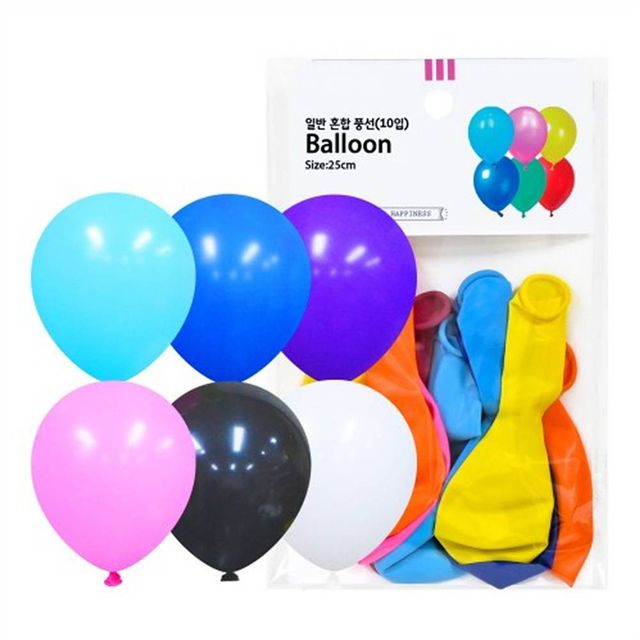 TBZ (PC) 25cm 일반 풍선 혼합(10입)