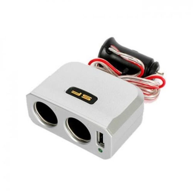 삼진 토스 USB 2구 소켓 실버 시거잭