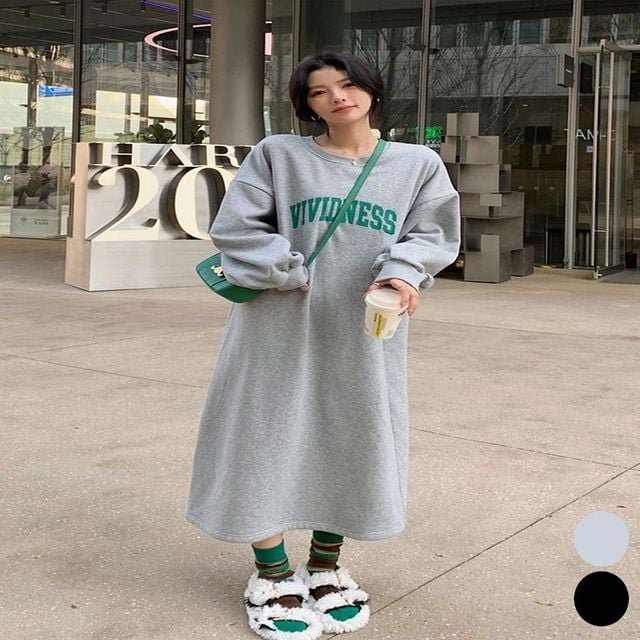 기모 데일리 루즈핏 롱원피스 겨울 여성 임부복 포근