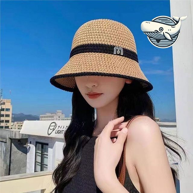 여름 버킷햇 니트 햇모자 알파벳 로고 햇