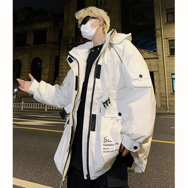 겨울 남성용 후드 다운재킷 루즈핏 재킷 따뜻한 코트