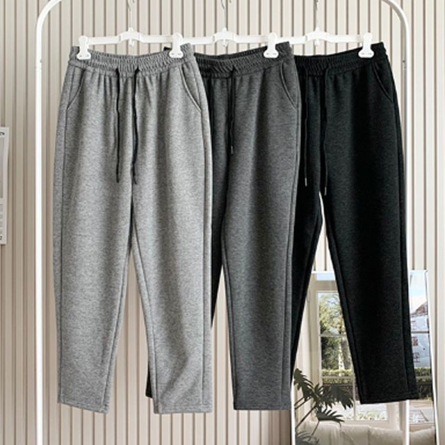 여성 기모 일자 밴딩 팬츠 1P 편한 겨울 바지 집앞