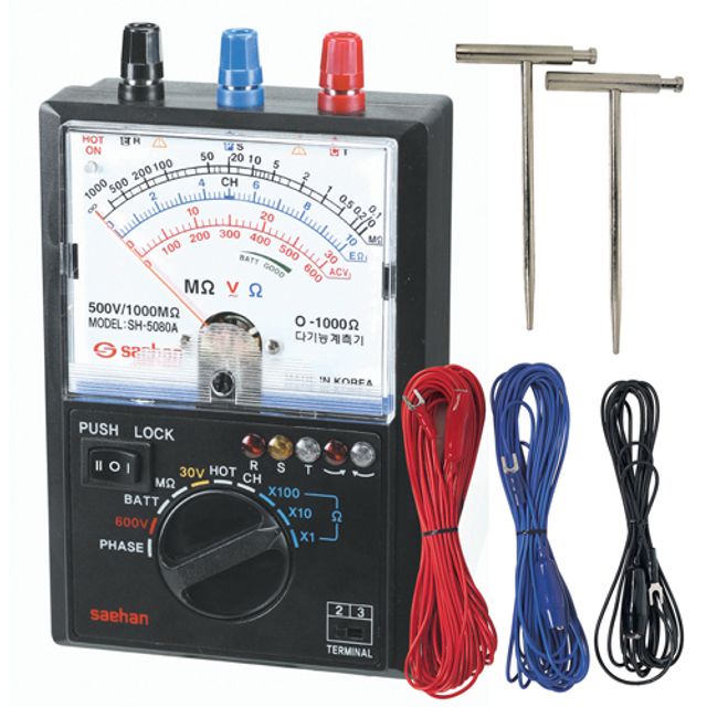 새한 접지저항계(아날로그) SH-5080A (절연/접지겸용) SH-5080A 1EA