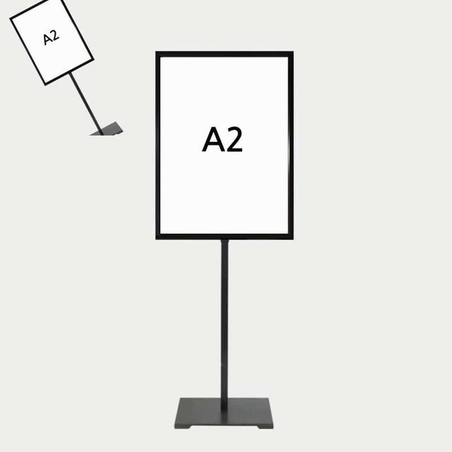 개폐식 사인스탠드 A2 흑색 1기둥 가로세로겸용 전단지거치대 광고용품 포스터진열대 카페거치대