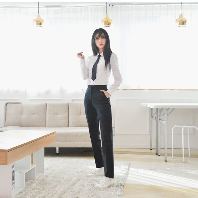 TBZ 교복몰 스판 네이비 교복바지(여자) 교복 학생복