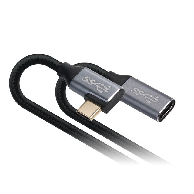 타입C PD 고속 충전 연장케이블 100W 50센티 꺾임형