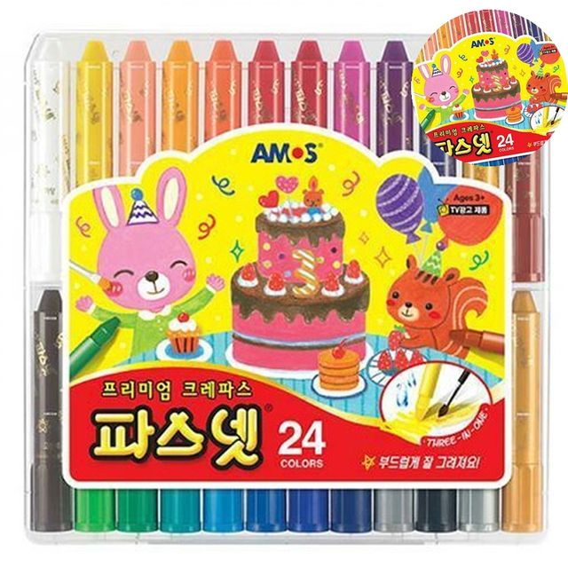 미술만들기재료 유치원크레파스 파스넷 24색