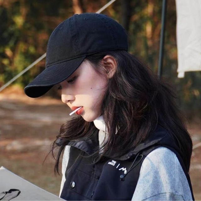 여자 남자 검정 볼캡 야구 캡모자 커플 무지 모자