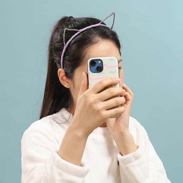 고양이 귀 헤어밴드(연보라) 여자머리띠 헤어악세서리