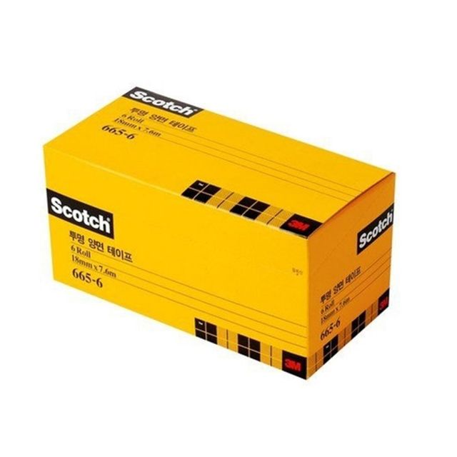 3M 스카치 투명양면테이프 리필 665R-6 18mm 오피스팩 18mmx7.6m