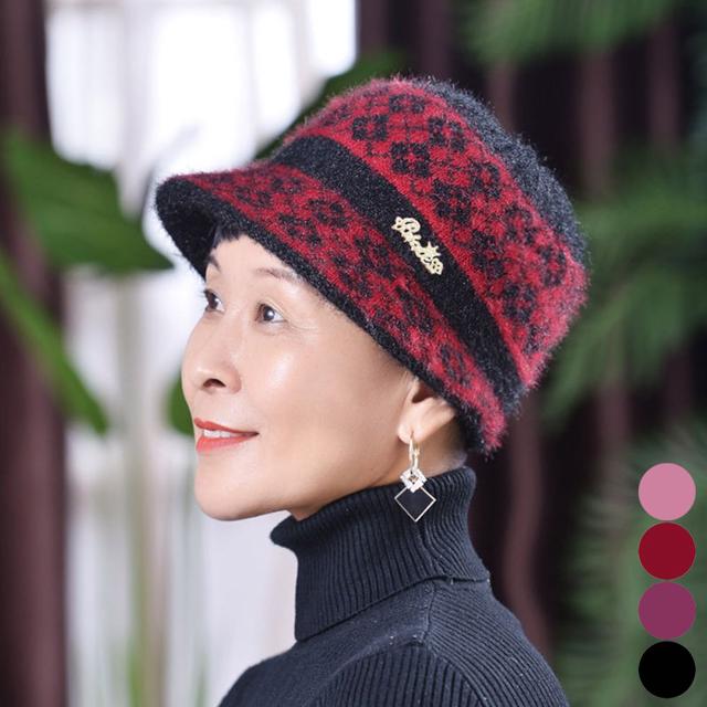 중년 여성 귀달이 융털 기모 펄사 짧은챙 방한 모자