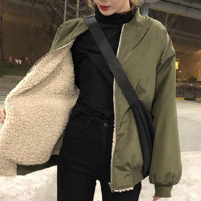 여자 겨울 항공점퍼 양면자켓 캐주얼 숏점퍼 숏자켓