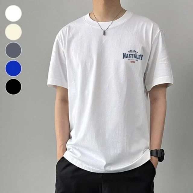 남자 반팔 티셔츠 베이직 반팔티셔츠 면티 검정반팔티 남성 반팔티 캐주얼티셔츠 반팔 흰티