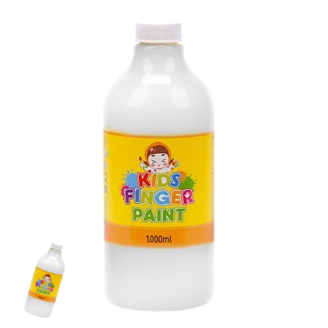 어린이미술 미술교육 미술놀이 핑거페인트 1000ml 흰색