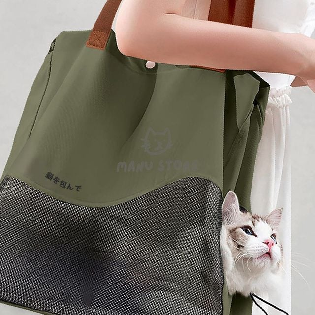 고양이이동장 반려견외출가방 반려동물 이동가방 카키