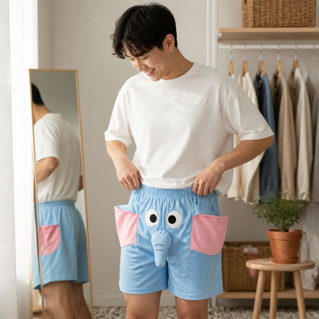 코끼리바지 캐릭터 팬츠 웃긴 우정 선물 연말 모임 의상 코스튬 잠옷 바지