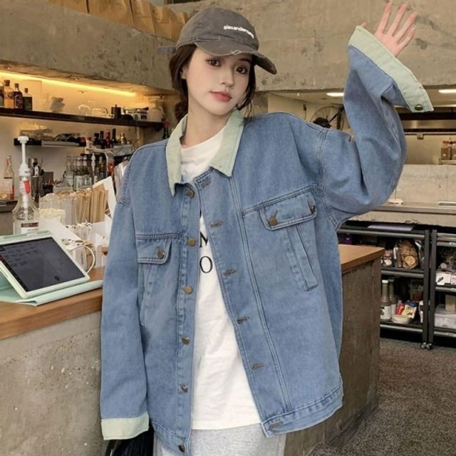 20대 30 걸 심플 릴렉스핏 패션 청 데님 상의자켓 여자 트러커자켓 이지 여자청여성청 여자봄