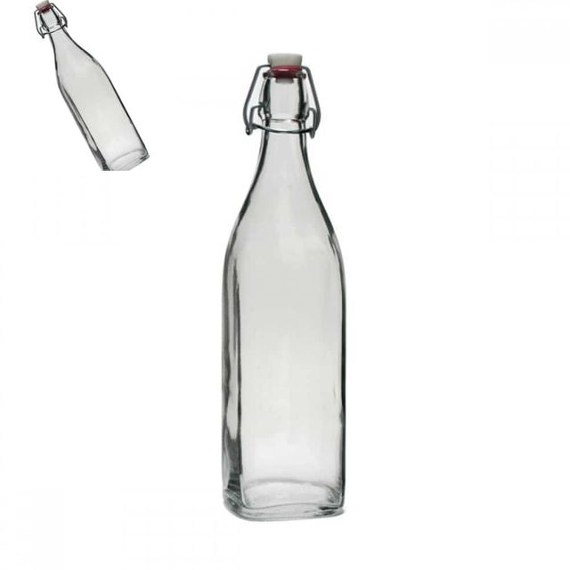 사각 스윙유리병 1000ml 투명 음료병 음료공병 밀크티용기 더치커피용기