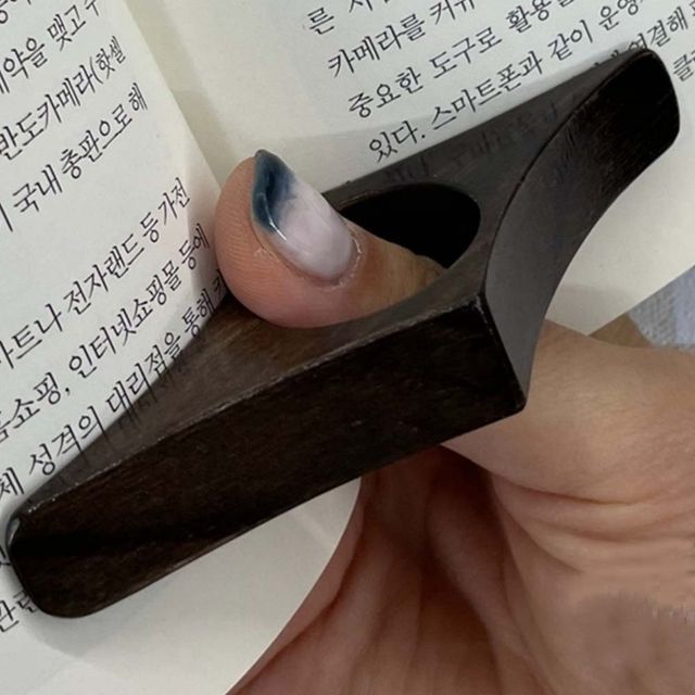 독서링 책읽기 엄지 북홀더 나무 손가락링 대형