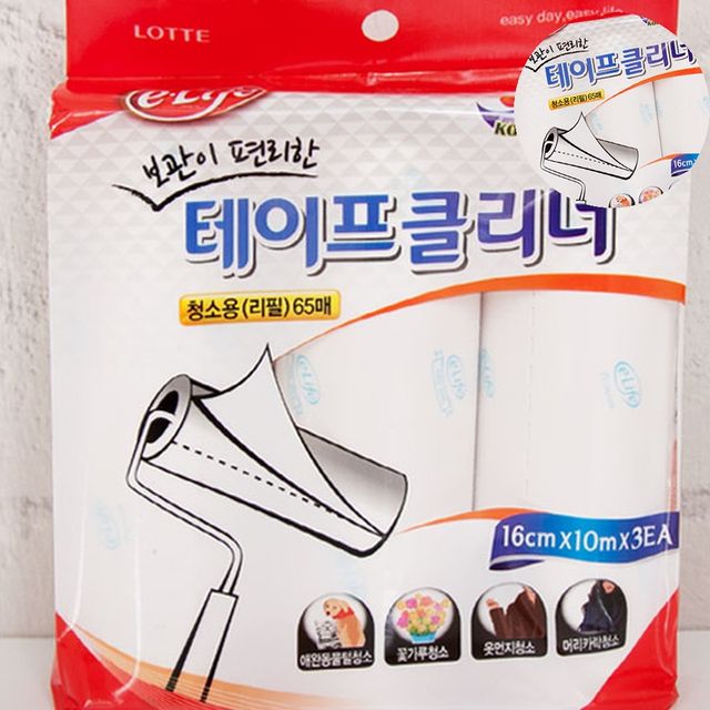 먼지털이 청소용품 테이프크리너 리필 16cm x 10M 3P