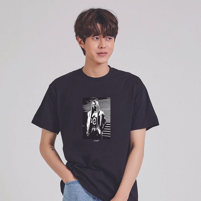 키밍 흑인 MAN 남자 여름반팔코디 기본반팔티 그래픽