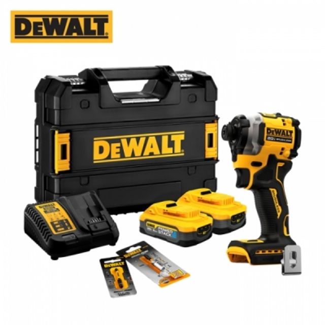 디월트 20V MAX 충전 임팩트 드라이버 세트(파워스택 5.0Ah 2팩+65mm 토션비트) DCF850H2A-KR