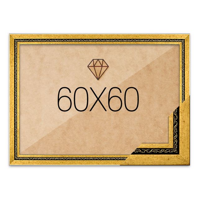 보석십자수액자 60x60 고급형 그레이스 다크골드